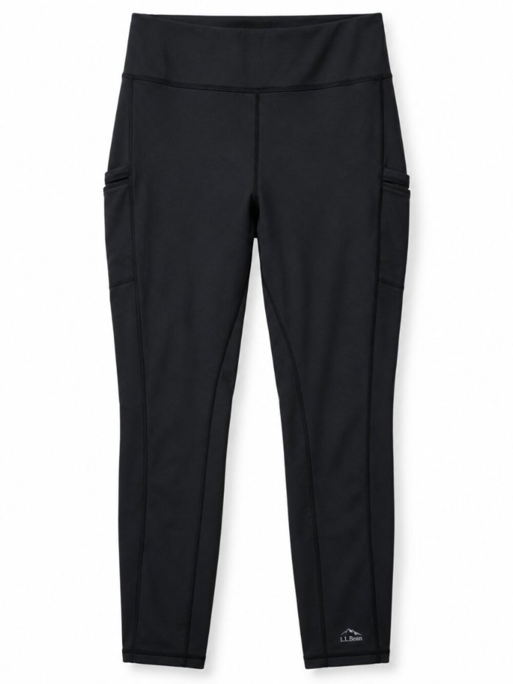 L.L.Bean Black 3X Petite High Rise Pocket Athletic Fleece Lined Pants Activewear